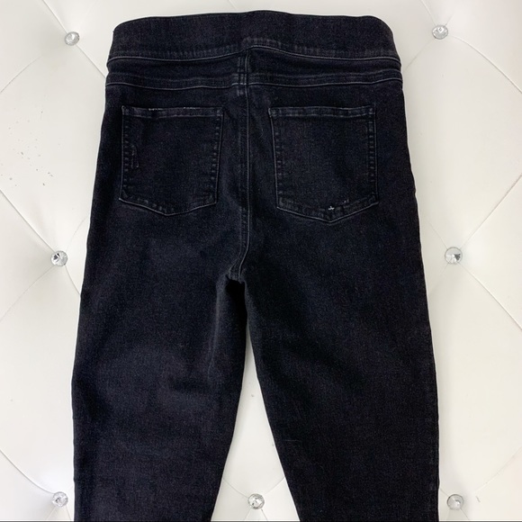 Spanx $128 Distressed Stretch Skinny Ankle Jeans Frayed Hem Faded Black X-Small - Picture 5 of 8